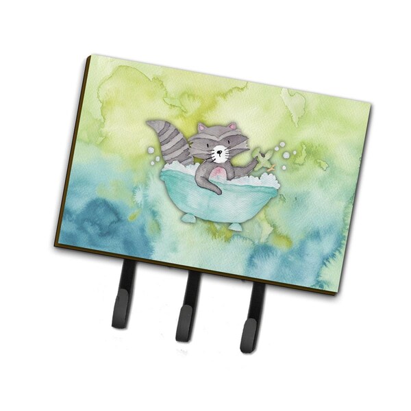 Carolines Treasures Raccoon Bathing Watercolor Leash or Key Holder - BB7345TH68