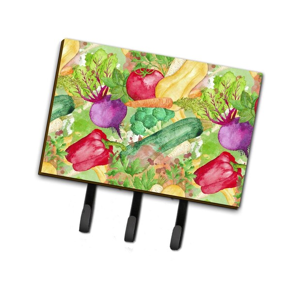 Jensendistributionservices Watercolor Vegetables Farm to Table Leash or Key Holder, 6 x 2 x 9 in. - MI1706690