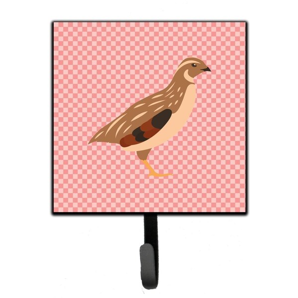 Carolines Treasures Golden Phoenix Quail Pink Check Leash or Key Holder - BB7955SH4
