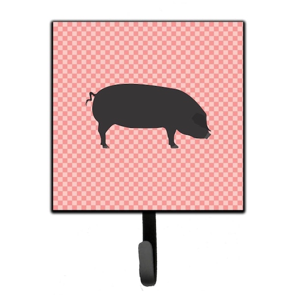 Jensendistributionservices Devon Large Black Pig Pink Check Leash or Key Holder - MI2087162