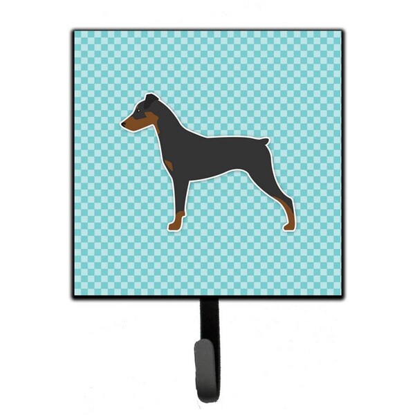 Carolines Treasures German Pinscher Checkerboard Blue Leash or Key Holder - BB3713SH4