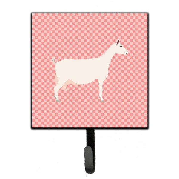Carolines Treasures Saanen Goat Pink Check Leash or Key Holder - BB7889SH4