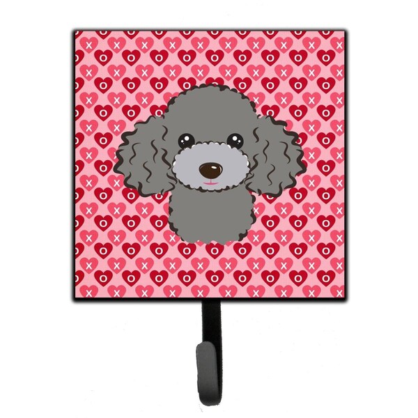 Jensendistributionservices Silver Gray Poodle Hearts Leash or Key Holder - MI1711358