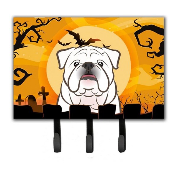 Jensendistributionservices Halloween White English Bulldog Leash & Key Holder - MI1725103