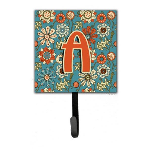 Jensendistributionservices Letter A Flowers Retro Blue Leash & Key Holder - MI1718256