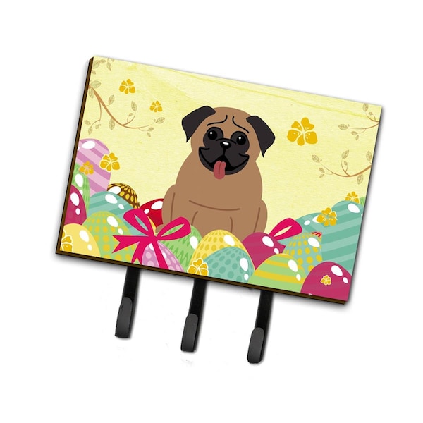 Jensendistributionservices Easter Eggs Pug Brown Leash or Key Holder - MI1721237