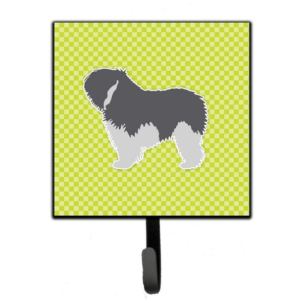 Carolines Treasures Polish Lowland Sheepdog Dog Checkerboard Green Leash or Key Holder - BB3832SH4