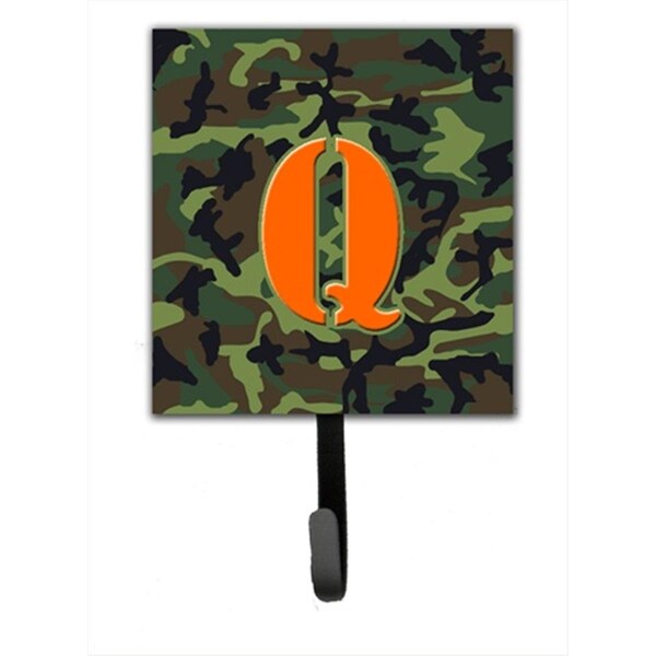Jensendistributionservices Letter Q Initial Monogram - Camo Green Leash Holder Or Key Hook - MI1712330