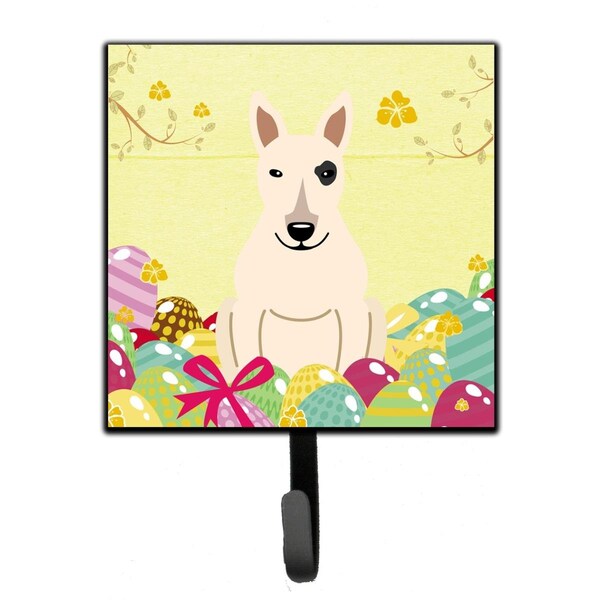 Carolines Treasures Easter Eggs Bull Terrier White Leash or Key Holder - BB6138SH4
