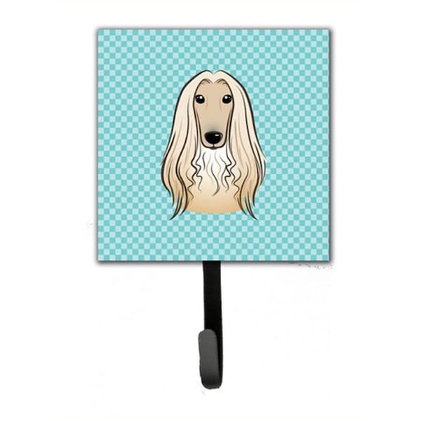 Jensendistributionservices Checkerboard Blue Afghan Hound Leash & Key Holder - MI1720989