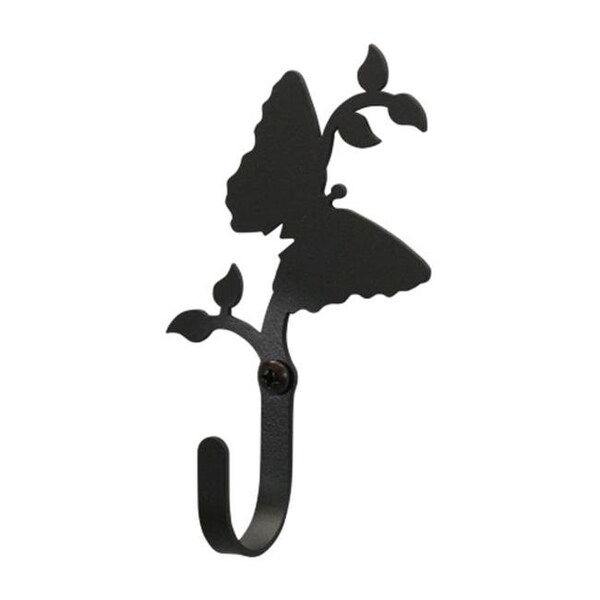 Village Wrought Iron Village Wrought Iron WH-38-XS Butterfly Wall Hook Extra Small - Black - WH-38-XS