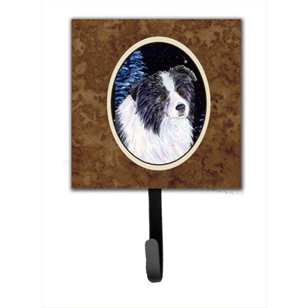 Jensendistributionservices 4.25 x 6 in. Starry Night Border Collie Leash Or Key Hook - MI1714426
