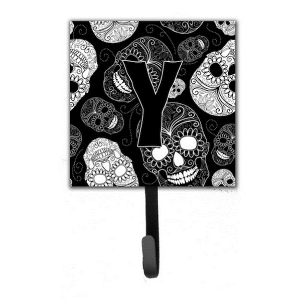Jensendistributionservices Letter Y Day Of The Dead Skulls Black Leash & Key Holder - MI1718261