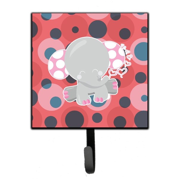 Carolines Treasures Elephant Lots of Polkadots Leash or Key Holder - BB6951SH4