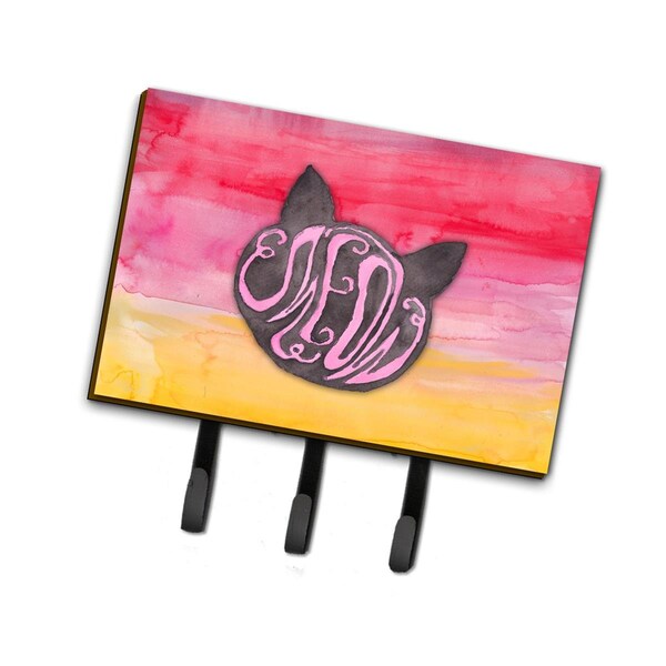 Jensendistributionservices Cat Face Meow Watercolor Leash or Key Holder - MI1714398