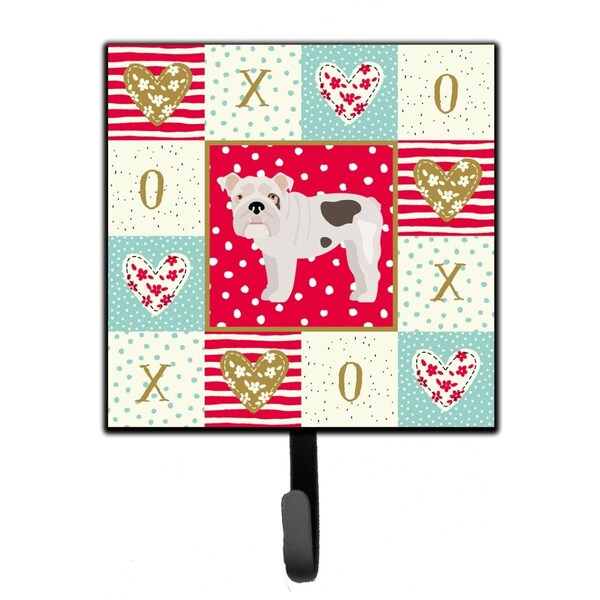 Carolines Treasures 4.25 x 1 x 7 in. English Bulldog No.2 Love Leash or Key Holder - CK5831SH4