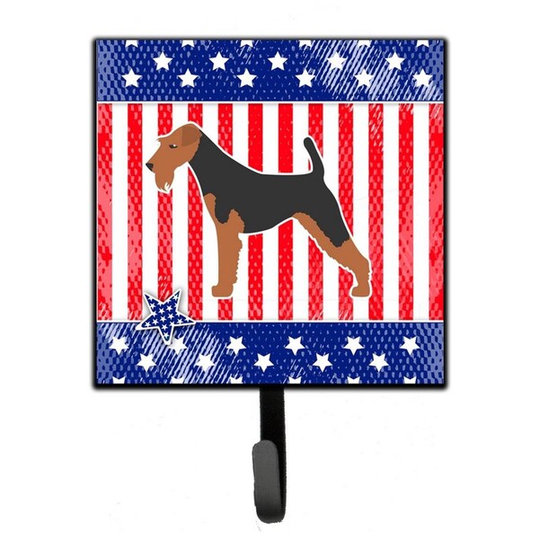 Jensendistributionservices USA Patriotic Airedale Terrier Leash or Key Holder - MI1656282
