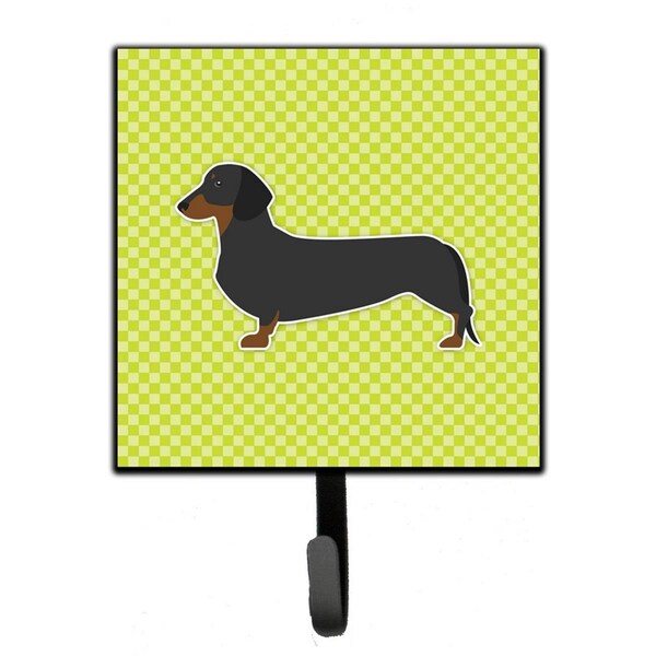 Carolines Treasures Dachshund Checkerboard Green Leash or Key Holder - BB3782SH4