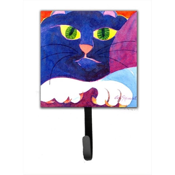 Carolines Treasures Big Blue Cat Leash Holder Or Key Hook - 6138SH4