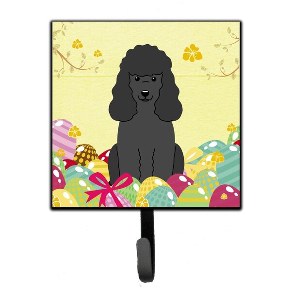 Carolines Treasures Easter Eggs Poodle Black Leash or Key Holder - BB6071SH4