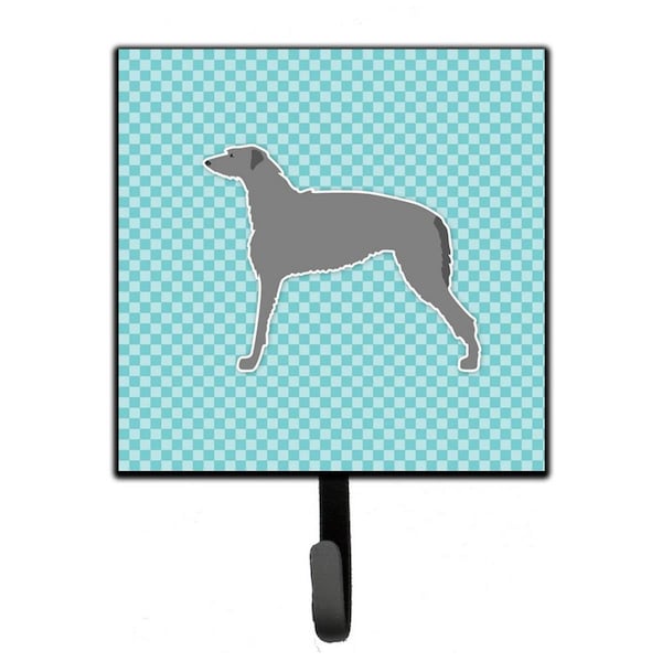 Carolines Treasures Scottish Deerhound Checkerboard Blue Leash or Key Holder - BB3696SH4