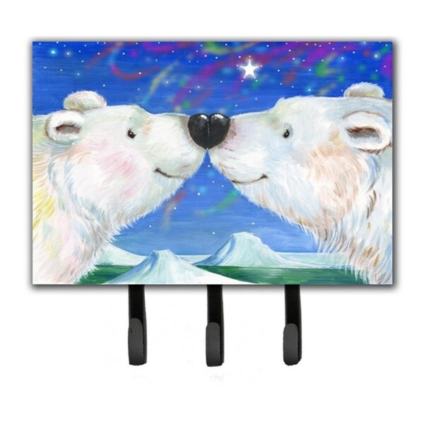 Jensendistributionservices Polar Bears Polar Kiss by Debbie Cook Leash or Key Holder - MI1660965