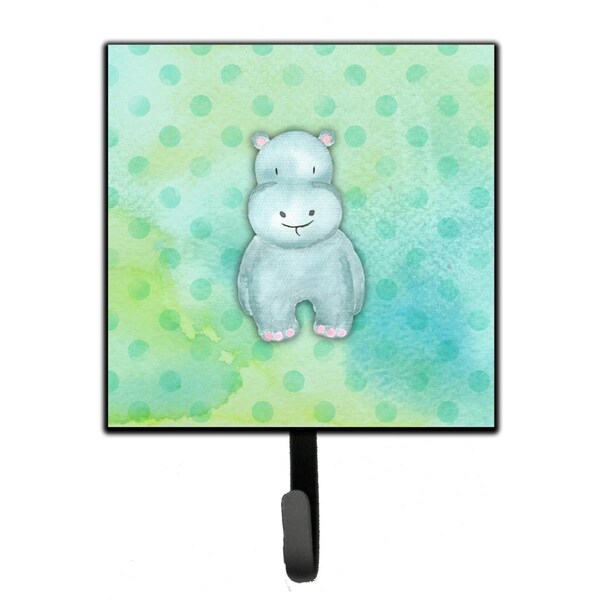 Carolines Treasures Polkadot Hippopotamus Watercolor Leash or Key Holder - BB7389SH4
