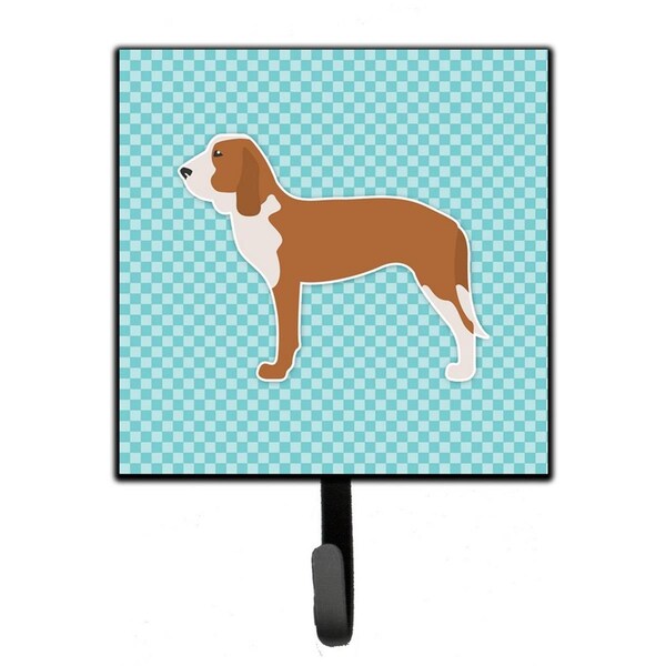 Micasa Spanish Hound Checkerboard Blue Leash or Key Holder - MI224838