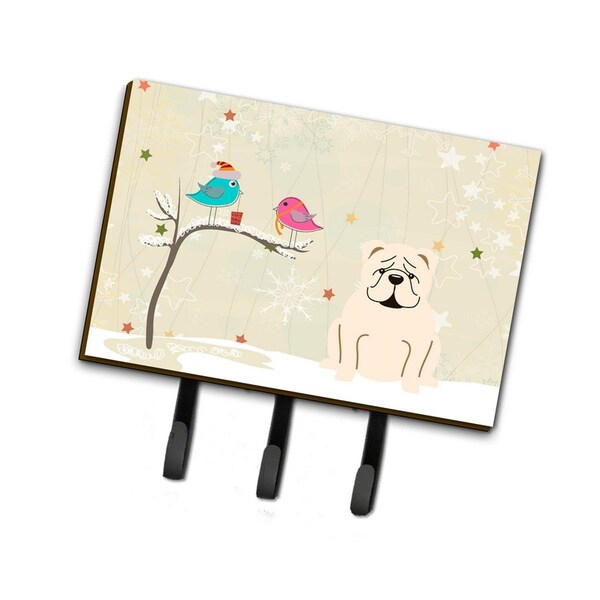 Jensendistributionservices Christmas Presents Between Friends English Bulldog White Leash or Key Holder - MI1708685
