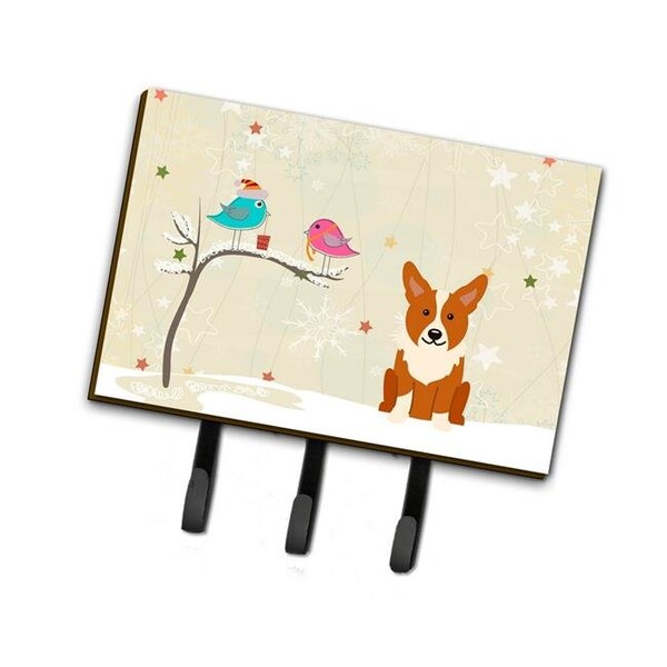 Carolines Treasures Carolines Treasures BB2572TH68 Christmas Presents Between Friends Corgi Leash or Key Holder - BB2572TH68