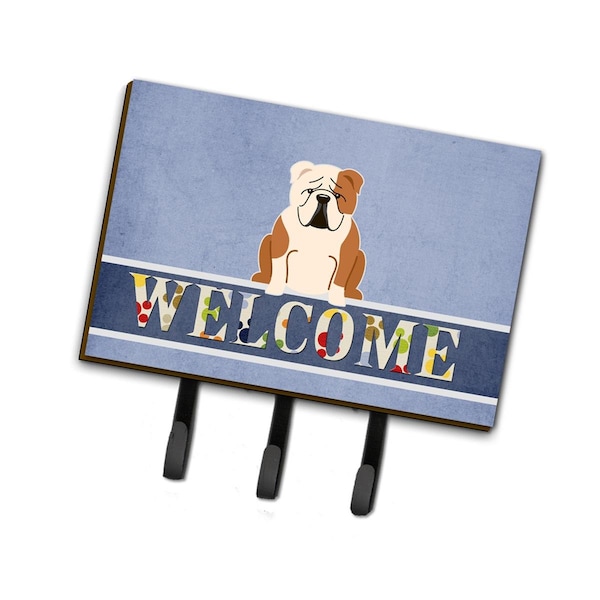 Carolines Treasures English Bulldog Fawn White Welcome Leash or Key Holder - BB5706TH68