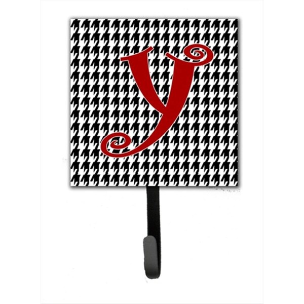 Carolines Treasures Letter Y Initial Monogram - Houndstooth Black Leash Holder Or Key Hook - CJ1035-YSH4
