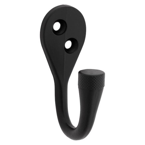 National Hardware National Hardware Powell Medium Matte Black Aluminum 2-5/8 in. L Knurled Hook 15 lb 1 pk - N337-909