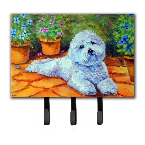 Jensendistributionservices Bichon Frise On The Patio Leash & Key Holder - MI1718278