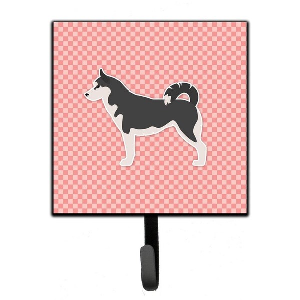 Micasa Siberian Husky Checkerboard Pink Leash or Key Holder - MI221794