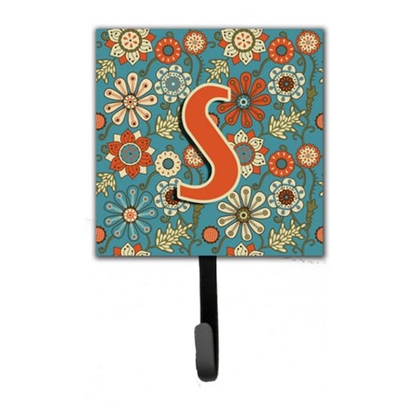 Jensendistributionservices Letter S Flowers Retro Blue Leash & Key Holder - MI1718527