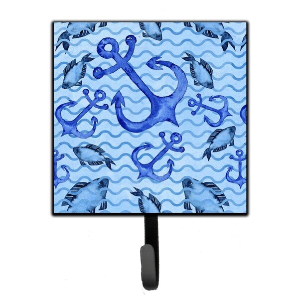 Micasa Beach Watercolor Anchors & Fish Leash or Key Holder4.25 x 1 x 7 in. - MI229139