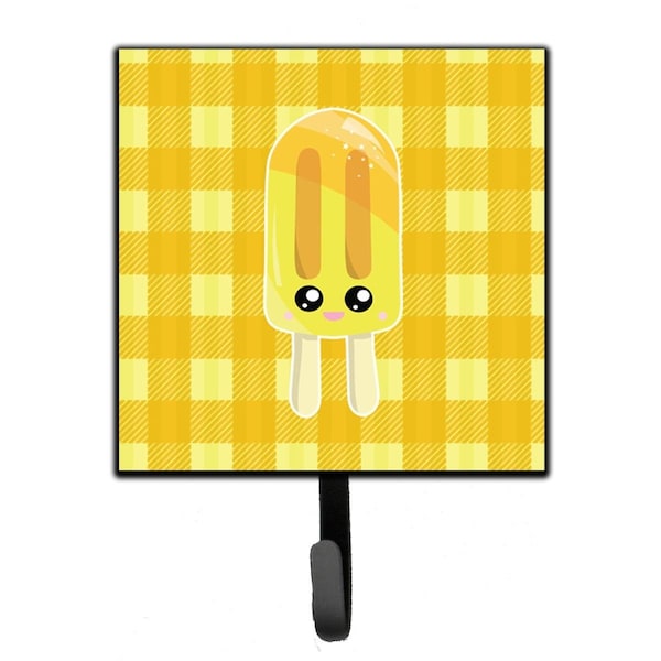 Carolines Treasures Ice Pop Popsicle Face Gingham Yellow Leash or Key Holder - BB7069SH4