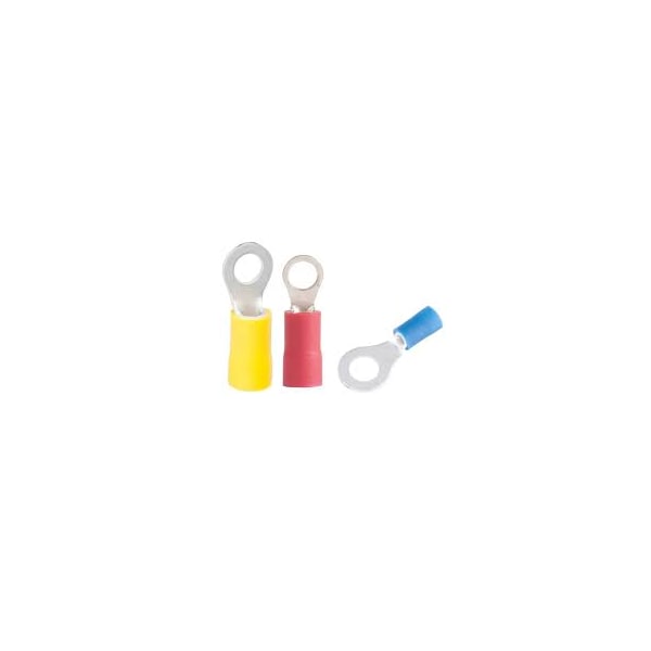 Terminales de anillo #10 de NYLON de calibre 16-14 GA. (AZUL AWG 14-16) de Q2 Products, 100 piezas por bolsa - RF2-10