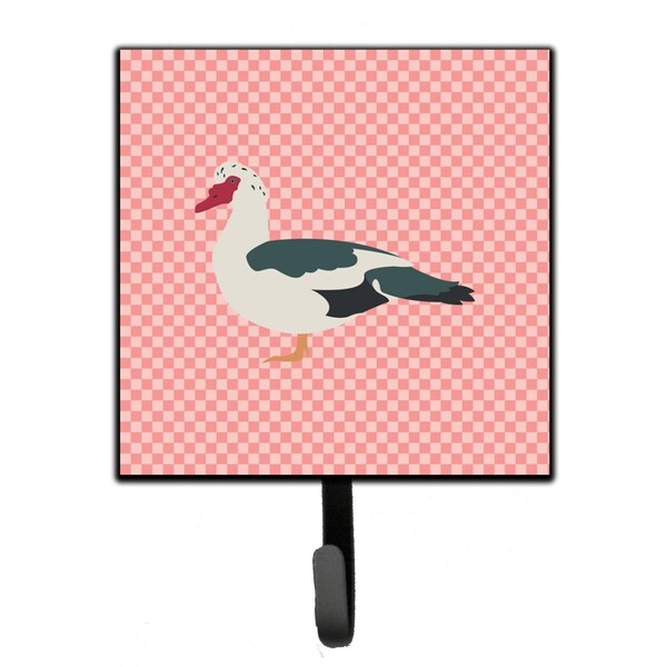 Carolines Treasures Muscovy Duck Pink Check Leash or Key Holder - BB7864SH4