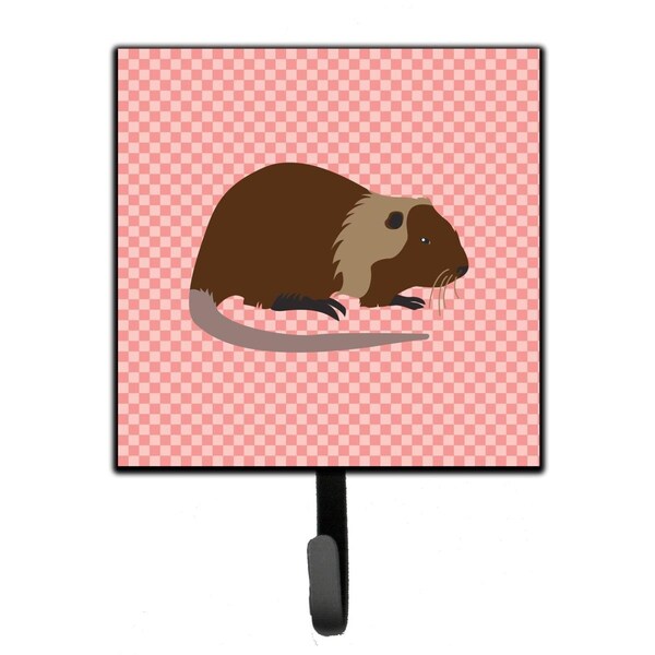 Carolines Treasures Coypu Nutria River Rat Pink Check Leash or Key Holder - BB7879SH4