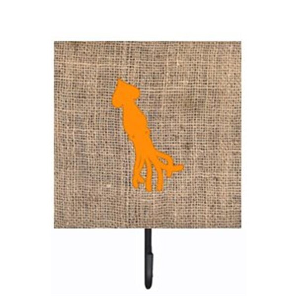 Carolines Treasures Squid Burlap and Orange Leash Or Key Holder - BB1096-BL-OR-SH4