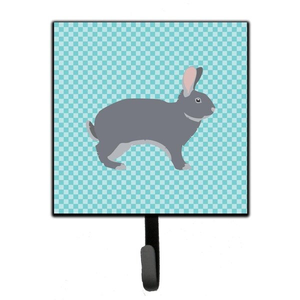 Carolines Treasures Giant Chinchilla Rabbit Blue Check Leash or Key Holder - BB8140SH4