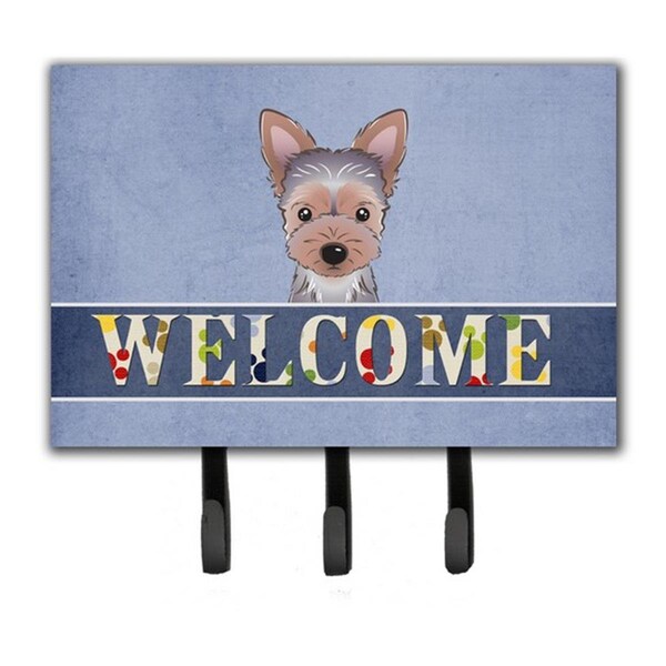Jensendistributionservices Yorkie Puppy Welcome Leash & Key Holder - MI1718268