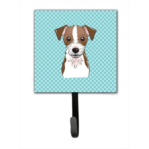 Jensendistributionservices Checkerboard Blue Jack Russell Terrier Leash Or Key Holder - MI2103615