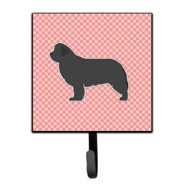 Carolines Treasures Newfoundland Checkerboard Pink Leash or Key Holder - BB3664SH4