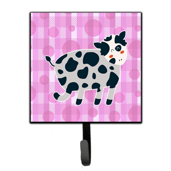 Jensendistributionservices Cow on Pink Polkadots Leash or Key Holder - MI1654966