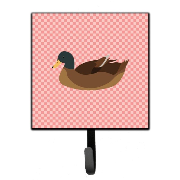 Jensendistributionservices Khaki Campbell Duck Pink Check Leash or Key Holder - MI1711751