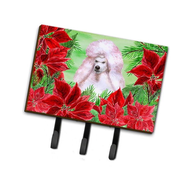 Carolines Treasures White Standard Poodle Poinsettas Leash or Key Holder - CK1364TH68