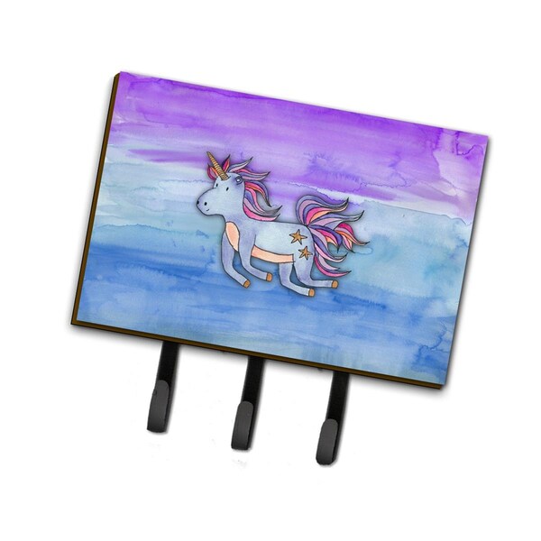 Carolines Treasures Blue Unicorn Watercolor Leash or Key Holder - BB7433TH68